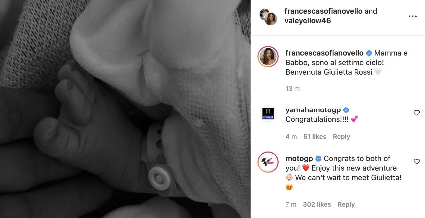 Selamat! Anak Pertama Valentino Rossi Lahir, Giulietta Rossi – NontonMotoGP 6 Selamat! Anak Pertama Valentino Rossi Lahir, Giulietta Rossi