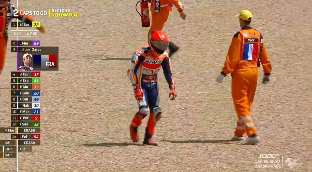 MotoGP Prancis: Marquez Jatuh, Penonton Sirkuit Le Mans Tepuk Tangan Bahagia